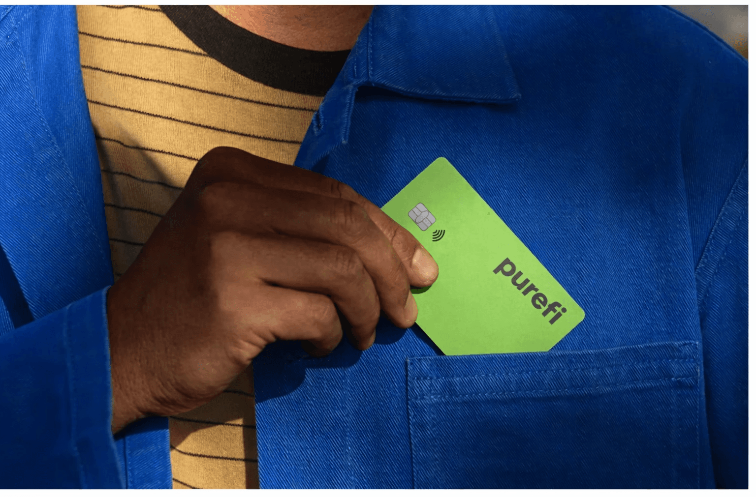 PureFi Debit Card in pocket